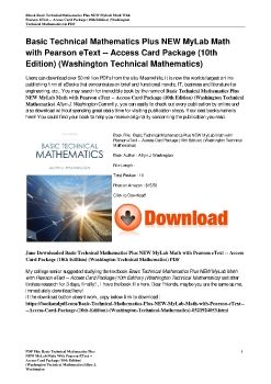 Basic Technical Mathematics Plus NEW MyLab Math with Pearson eText -- Access Card Package (10th Edition) (Washington Technical Mathematics)Allyn J. Washington