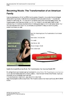 Becoming Nicole: The Transformation of an American FamilyAmy Ellis Nutt