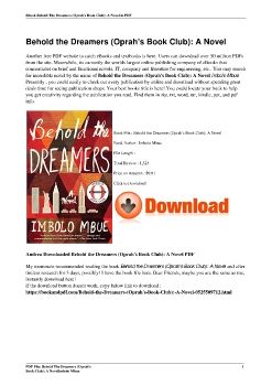 Behold the Dreamers (Oprah's Book Club): A NovelImbolo Mbue