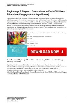 Beginnings & Beyond: Foundations in Early Childhood Education (Cengage Advantage Books)Ann Miles Gordon, Kathryn Williams Browne