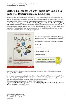 Biology: Science for Life with Physiology, Books a la Carte Plus Mastering Biology (5th Edition)Colleen Belk, Virginia Borden Maier