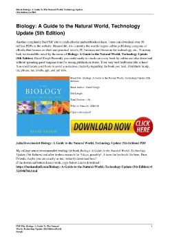 Biology: A Guide to the Natural World, Technology Update (5th Edition)David Krogh