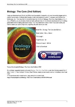 Biology: The Core (2nd Edition)Eric J. Simon