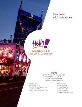 Proposal by Hello! Nashville Destination Management