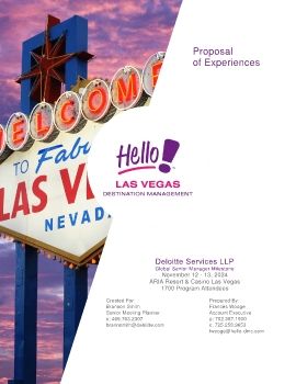 Global Senior Manager Milestone - Hello! Las Vegas Proposal of Creative Services