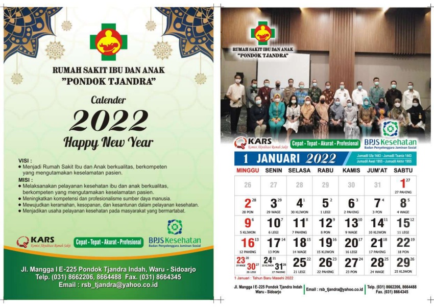 KALENDER RSIA PONDOK TJANDRA 2022