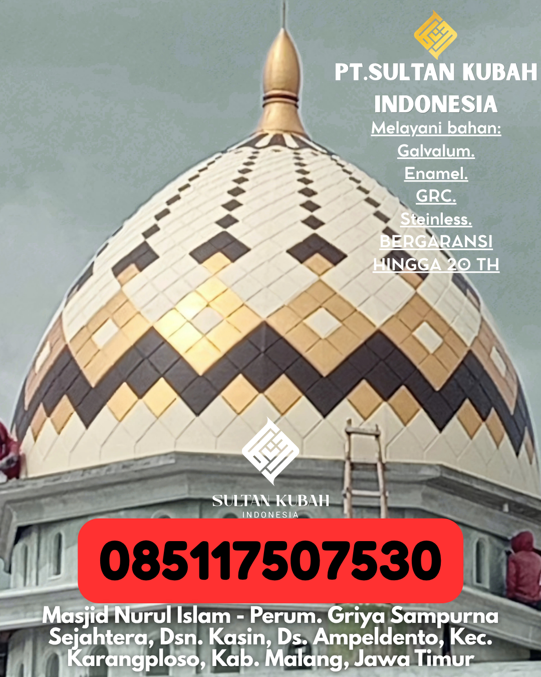 Penjual Kubah GRC Masjid Konsultasi Desain Kualitas dan Garansi 085117507530 Soropia – Konawe