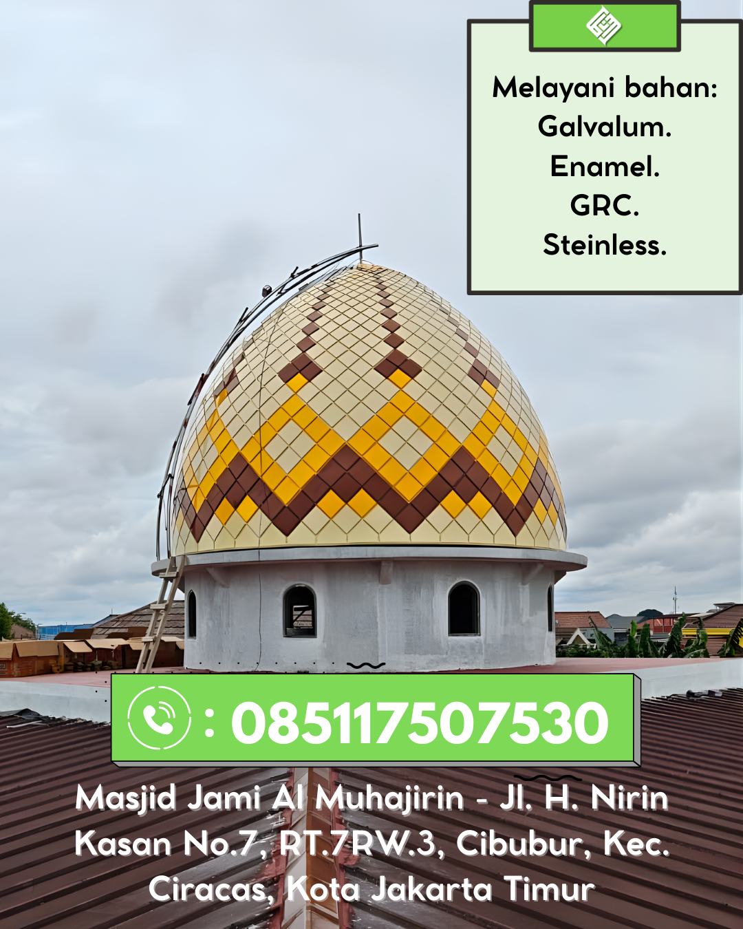Kubah Masjid Modern Elegan Kualitas Premium Bergaransi 085117507530 Paseh – Kabupaten Sumedang