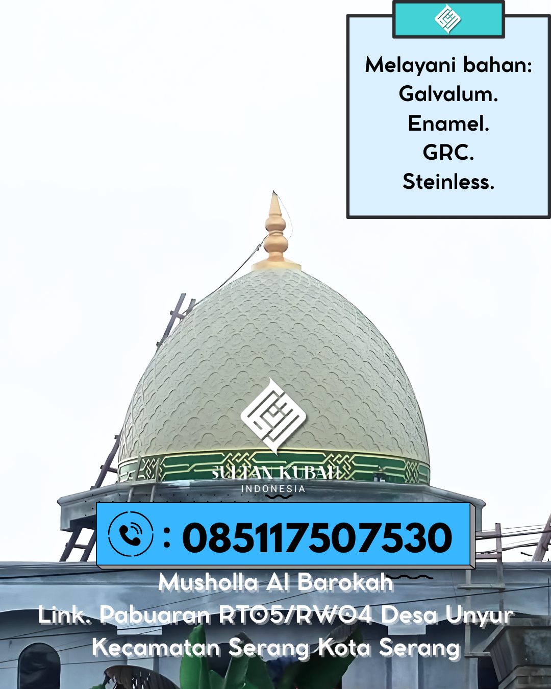 Kubah GRC Masjid Tampilan Elegan Kualitas Terjamin 085117507530 Gudo – Kabupaten Jombang