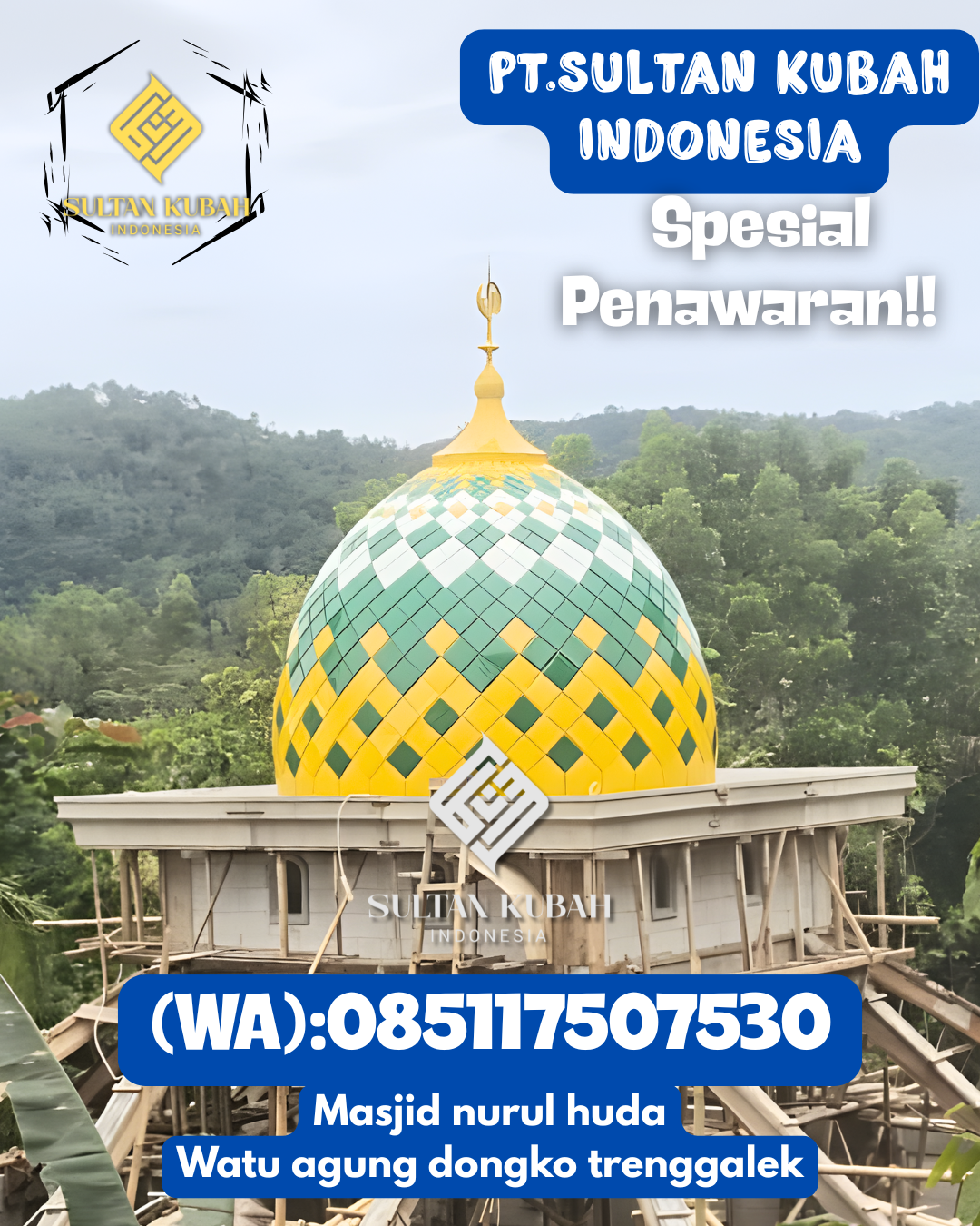 Kubah masjid galvalum kuat dan awet, berg aransi, 085117507530.Bengkunat Belimbing – Kabupaten Pesisir Barat