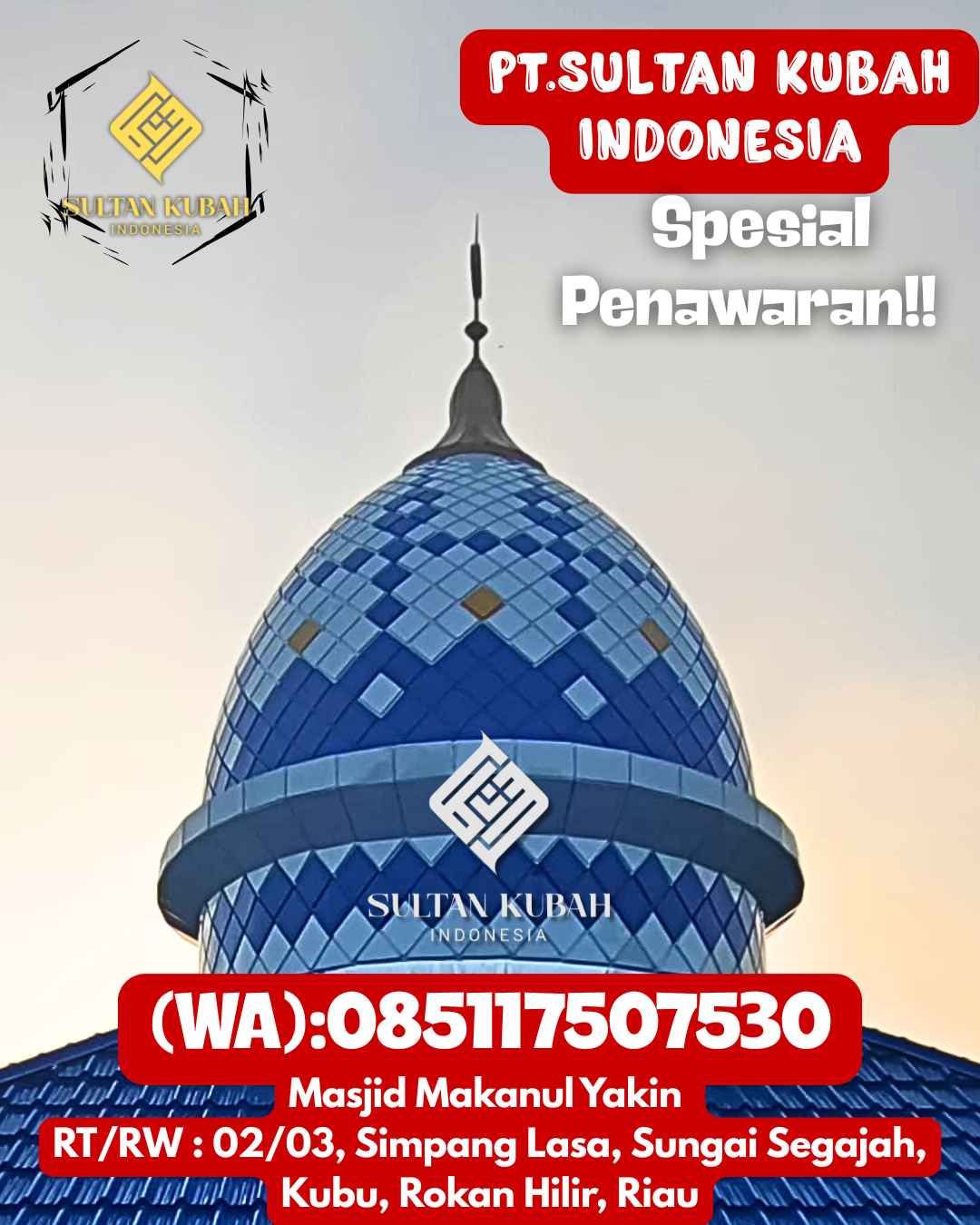 Kubah masjid galvalum berkualitas dan terjamin, 085117507530.Ambarawa — Kabupaten Semarang