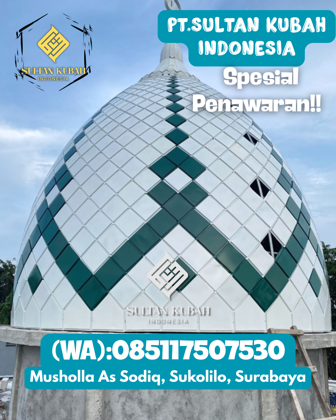 Kubah Masjid Modern Desain Elegan Kualitas Premium Bergaransi 085117507530 Selong — Kab. Lombok Timur