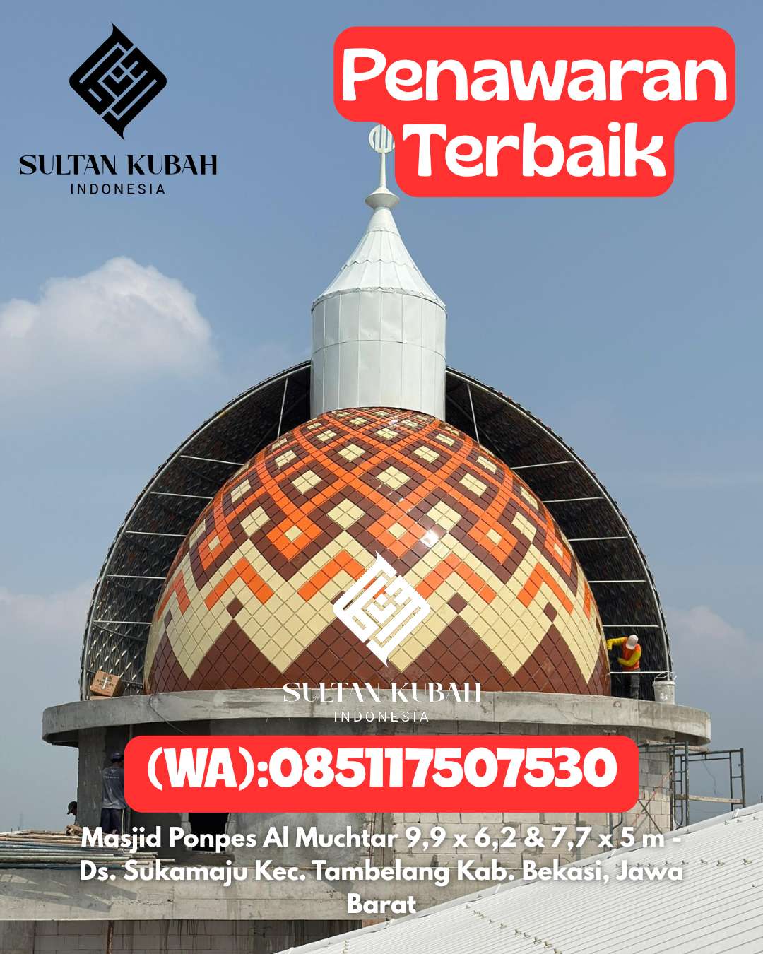 Kubah Masjid Galvalum Berkualitas Tinggi 085117507530 Kabupaten Dairi