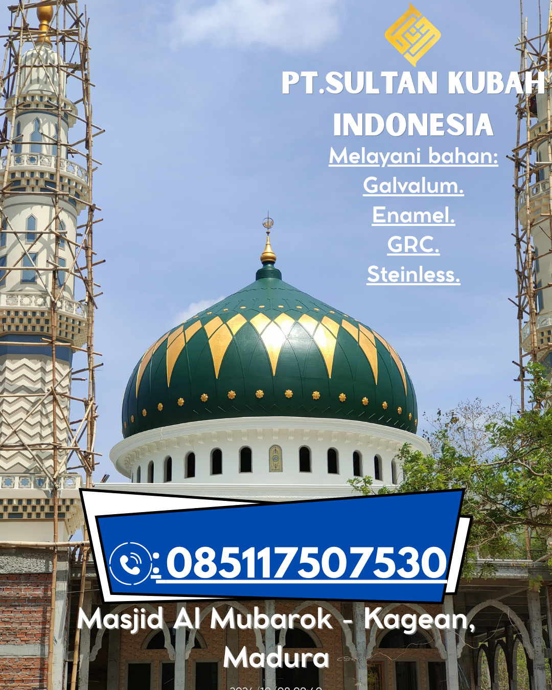 Kubah Masjid GRC Anti Retak Tahan Cuaca Kualitas Garansi 085117507530 Mori Atas – Morowali