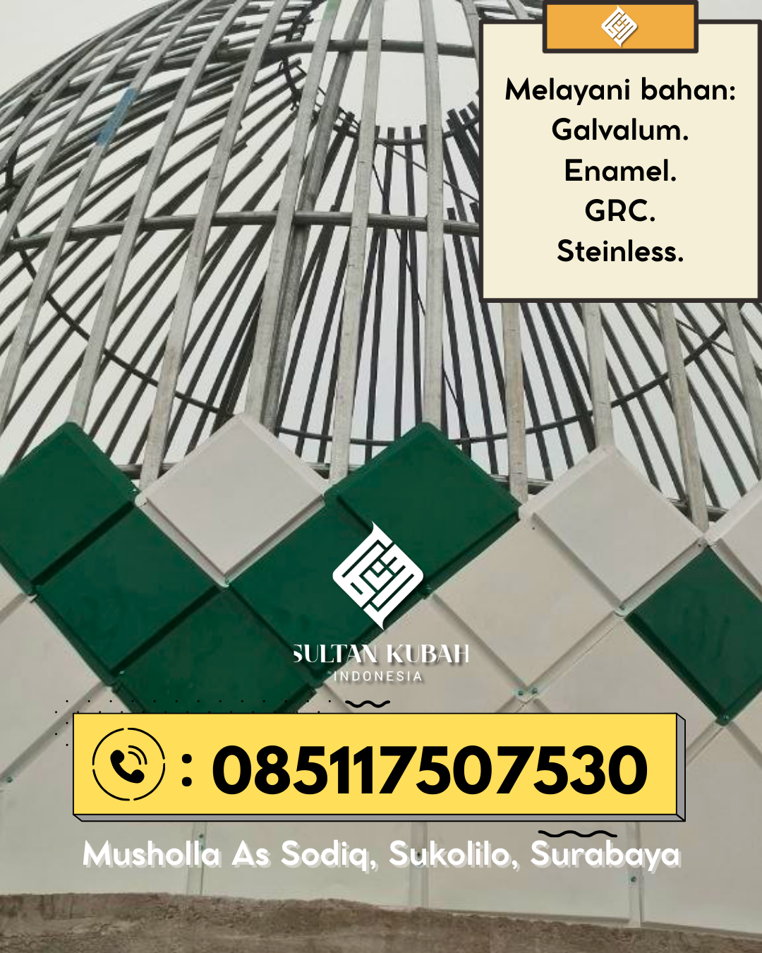 Kubah Masjid Premium Kuat dan Tahan Lama untuk Bangunan Ibadah 085117507530 Tompaso – Kabupaten Minahasa