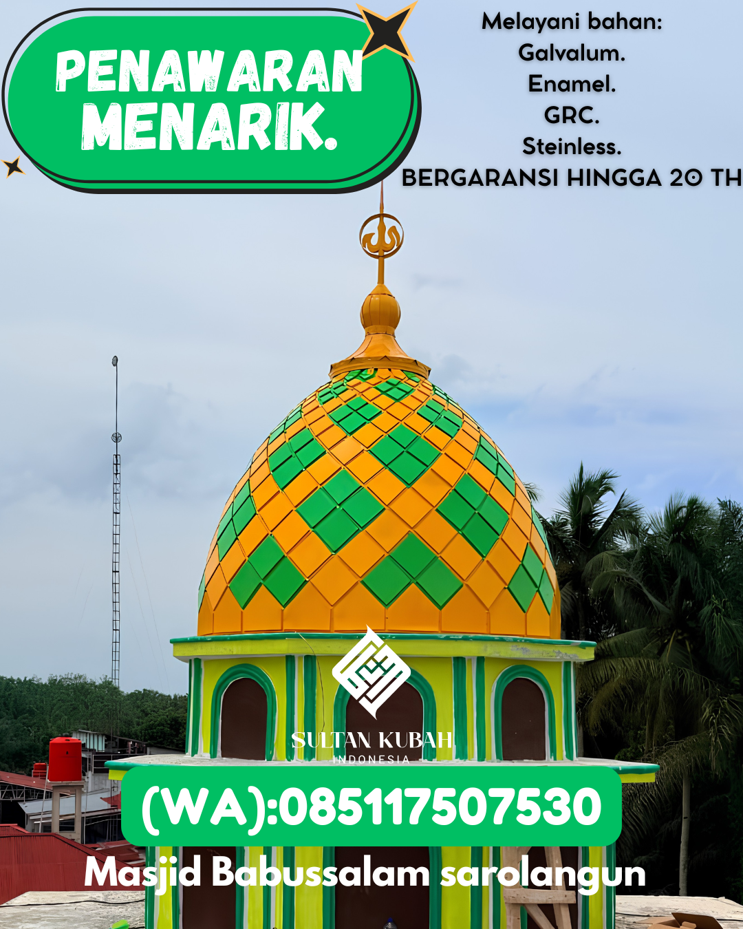 JUAL KUBAH MASJID EKSKLUSIF DI KEC Ngawi Kota, KAB Ngawi (WA: 085117507530)