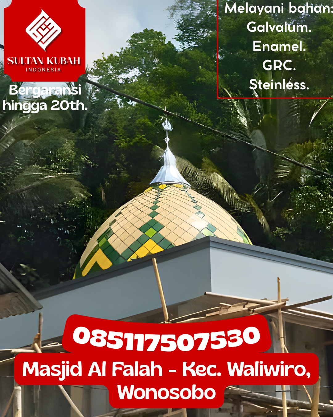 Kubah Masjid Elegan Modern Berkualitas Terjamin 085117507530 Kuripan — Kab. Probolinggo