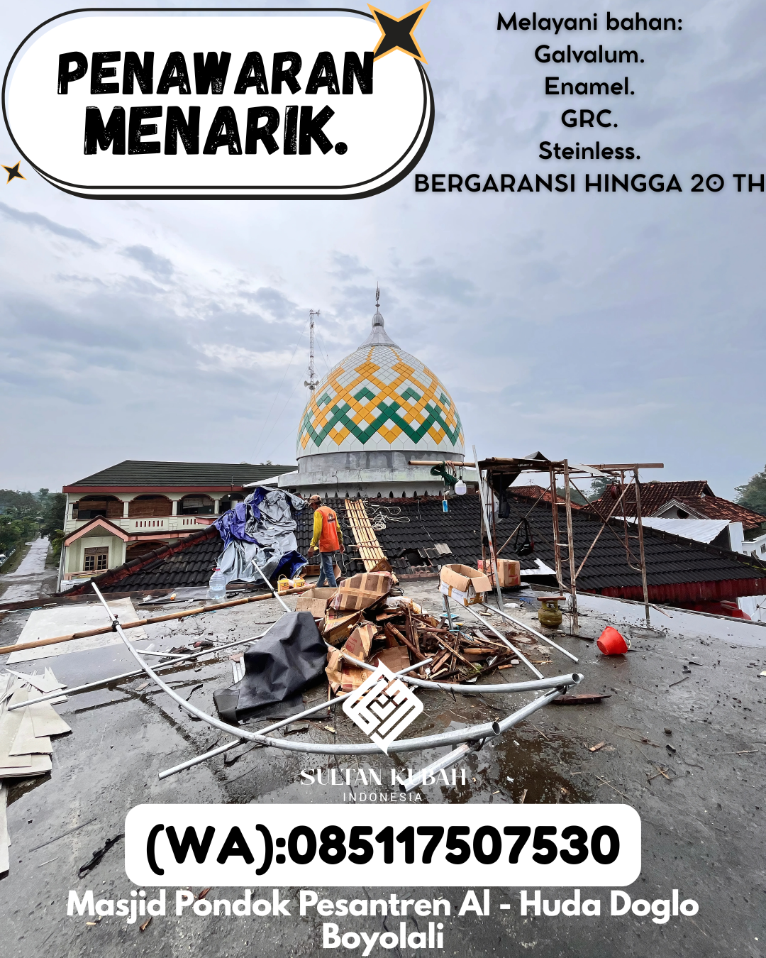 JUAL KUBAH MASJID PREMIUM DI KEC Jatinangor, KAB Sumedang (WA: 085117507530)