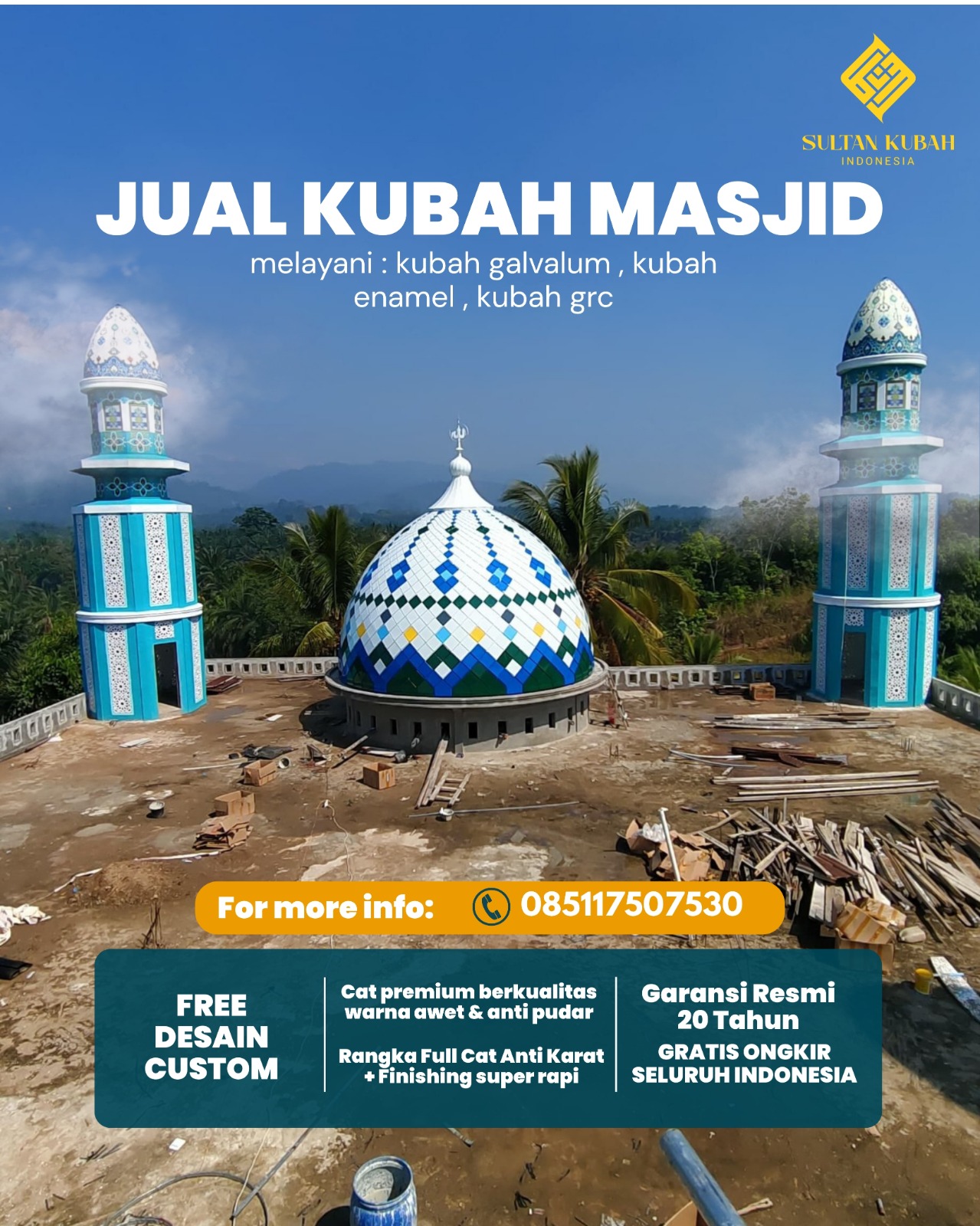 Kubah Masjid Modern Berkualitas Tinggi dan Tahan Segala Cuaca 085117507530 - Ajangale, Bone