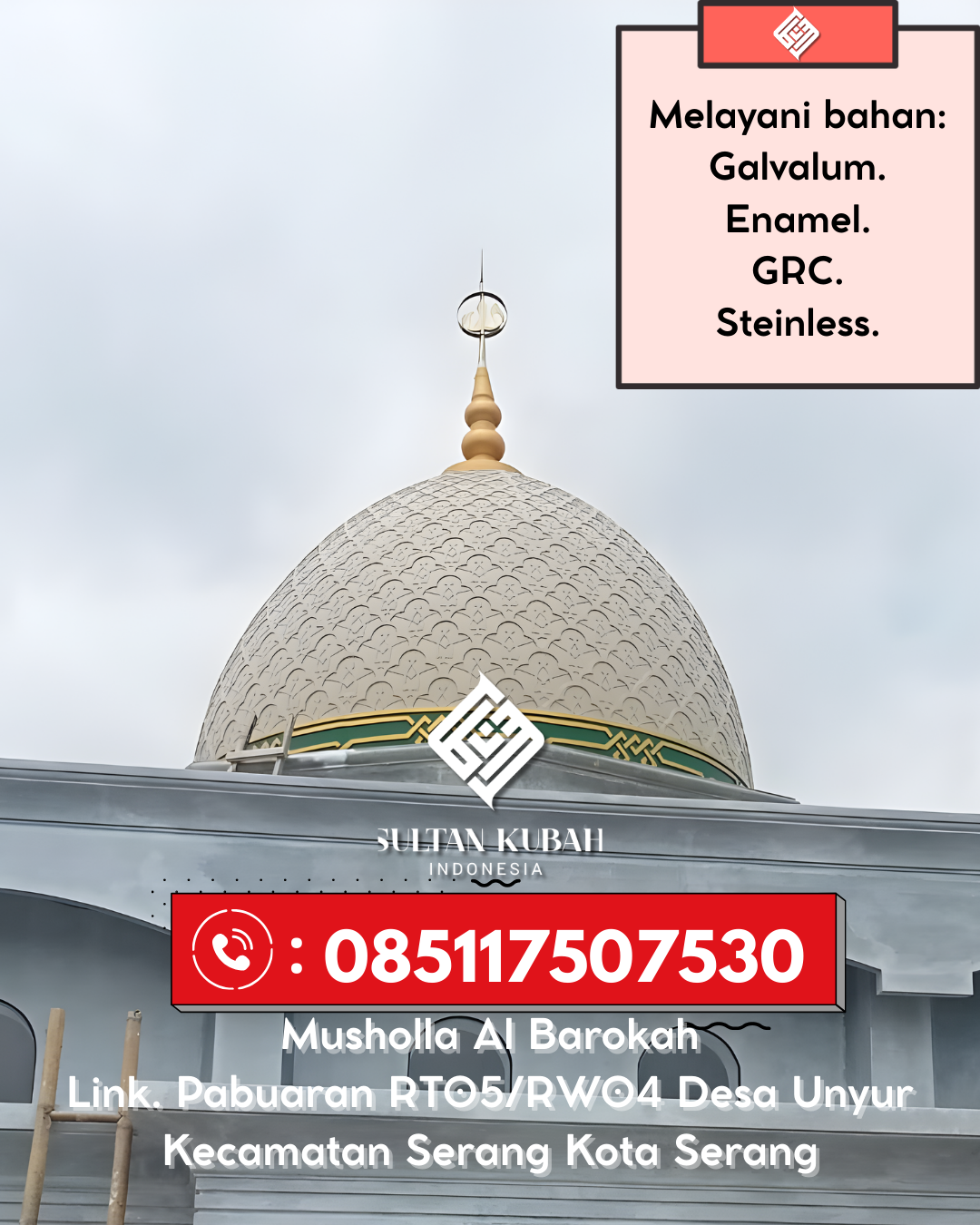 Kubah Masjid GRC Kualitas Premium dan Bergaransi 085117507530 Diwek – Kabupaten Jombang