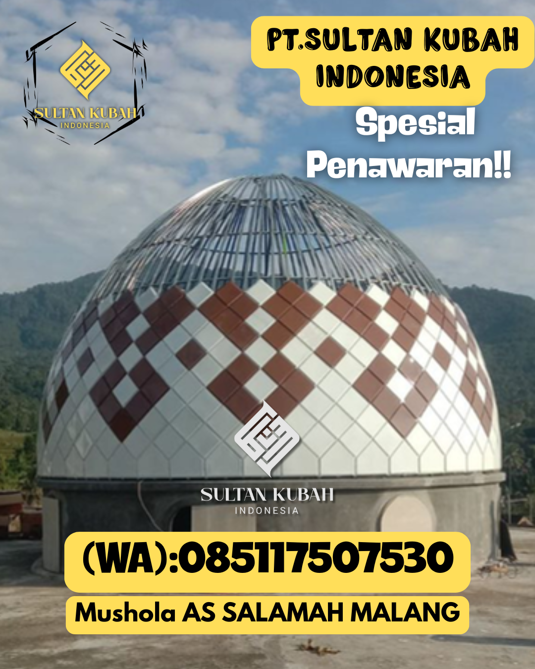Kubah Masjid Premium Kuat dan Tahan Lama untuk Bangunan Ibadah 085117507530 Mentawa Baru Ketapang — Kab. Kotawaringin Timur