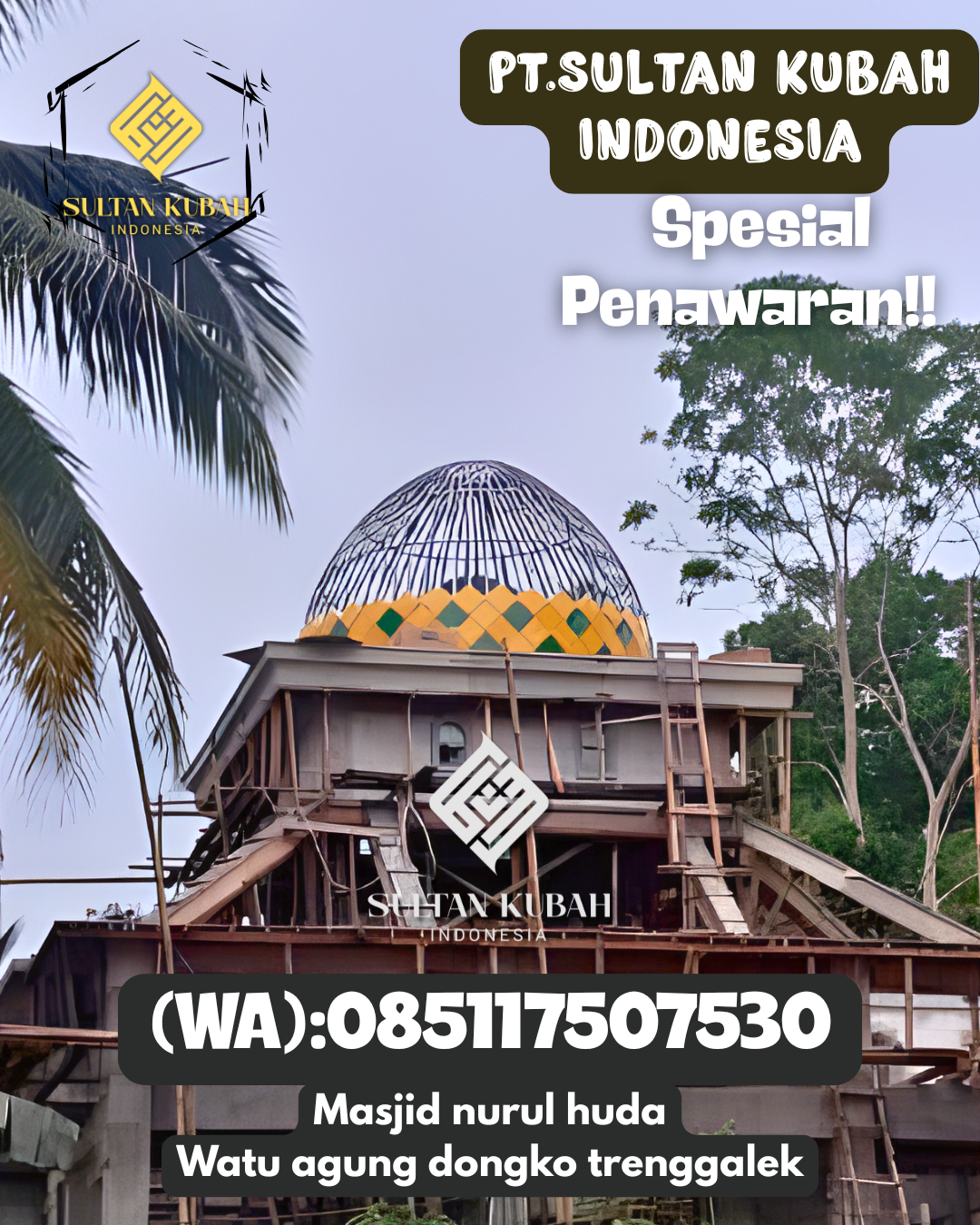 Pilihan kubah masjid galvalum bermutu tinggi, 085117507530.Bengkunat – Kabupaten Pesisir Barat