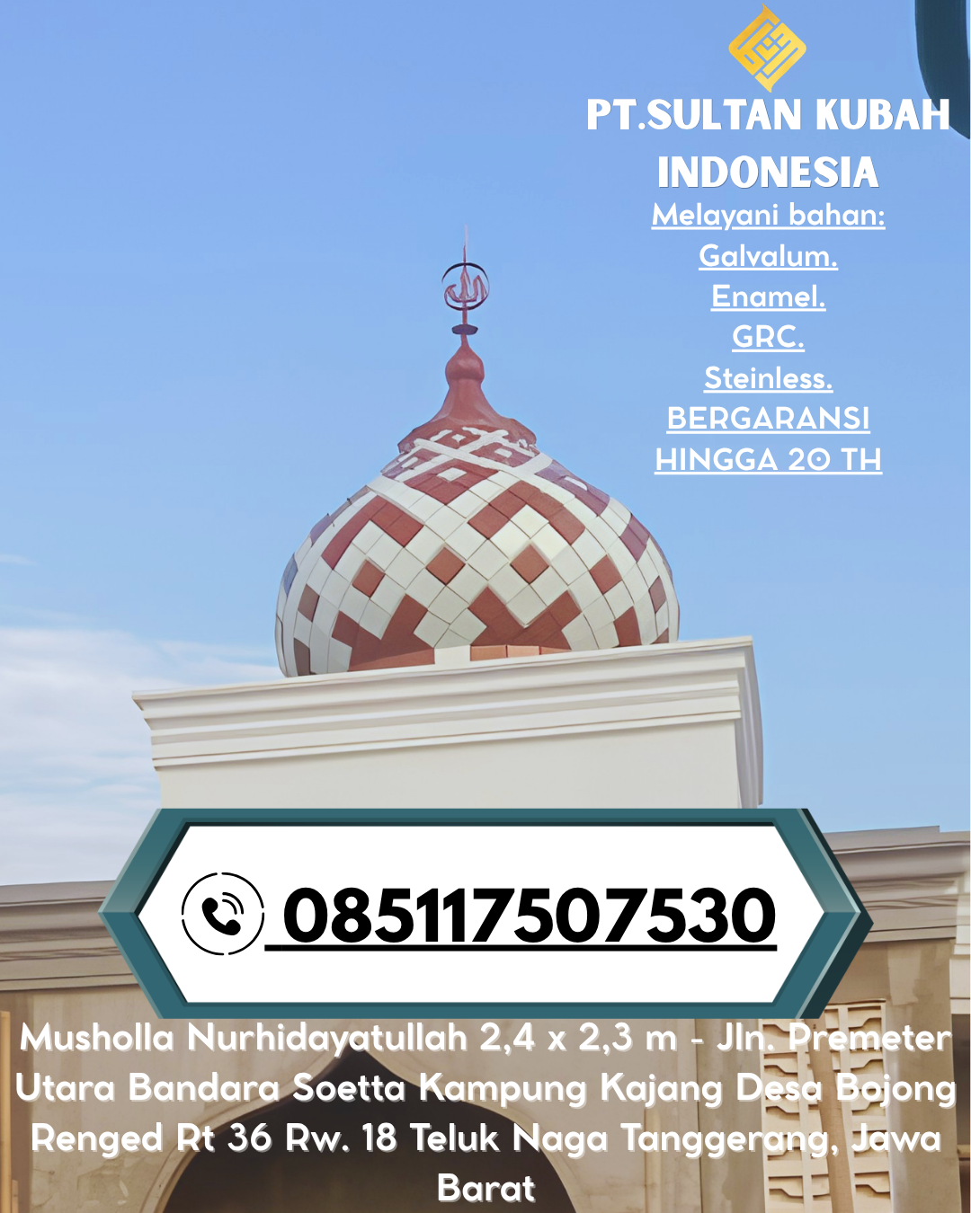 Kubah Masjid Stainless Premium Garansi 085117507530 Ciwaringin, Cirebon