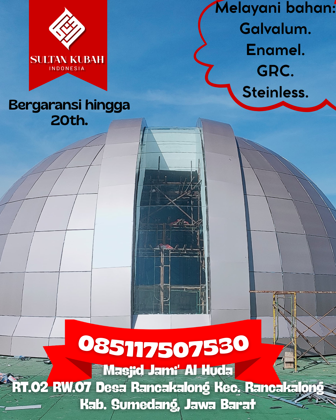 Kubah Masjid Modern Berkualitas Tinggi dan Tahan Segala Cuaca 085117507530 Kubu — Kab. Rokan Hilir