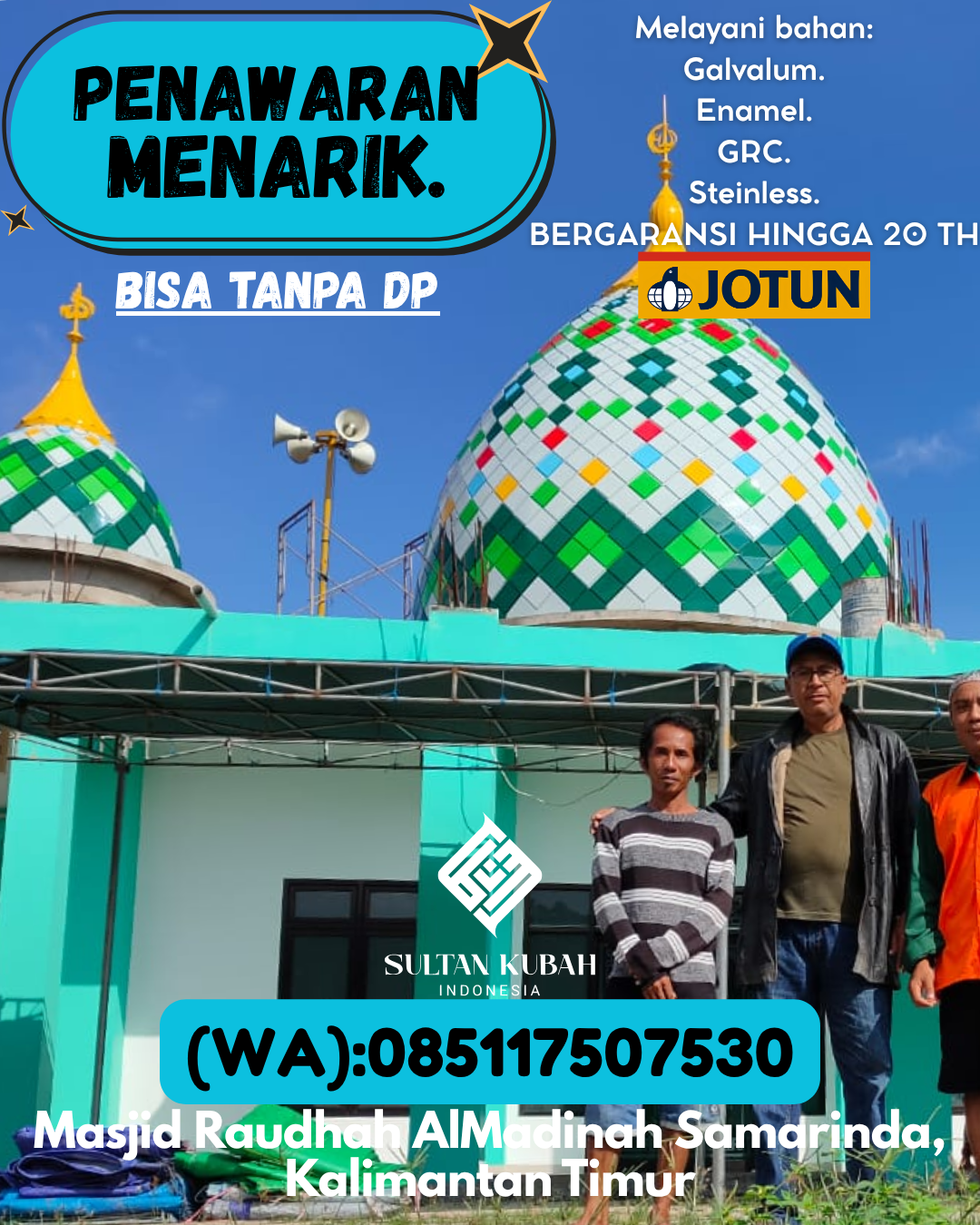 PRODUSEN KUBAH MASJID TAHAN LAMA DI KEC Kotabumi, KAB Lampung Utara (WA: 085117507530)