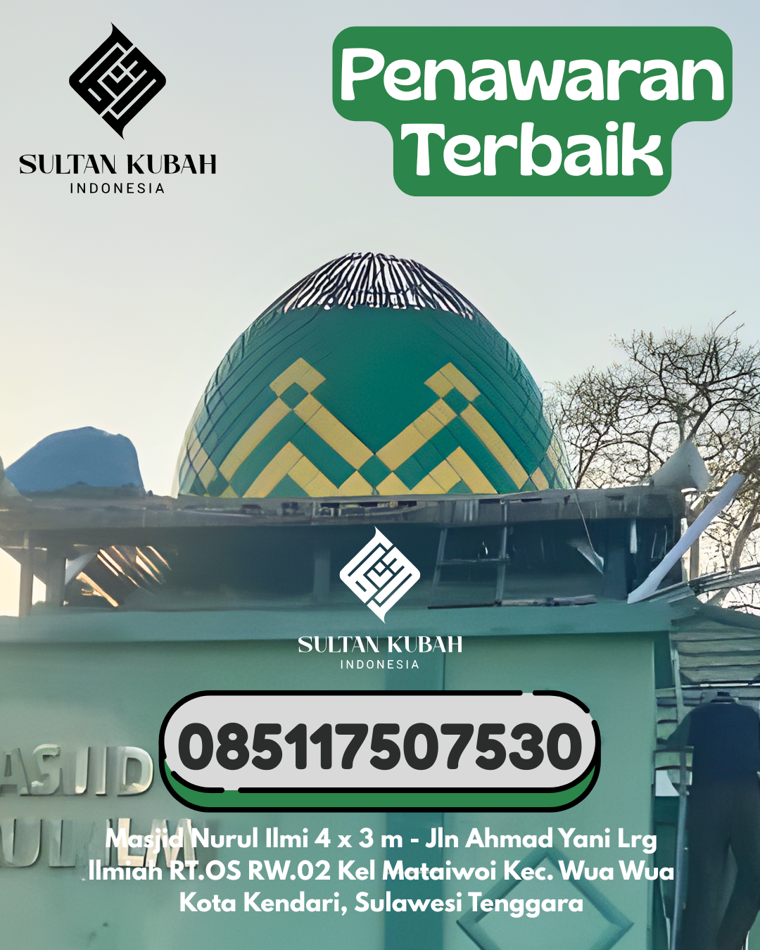 Penjual Kubah Masjid Galvalum Awet dan Kokoh 085117507530 Barombong – Kab Gowa