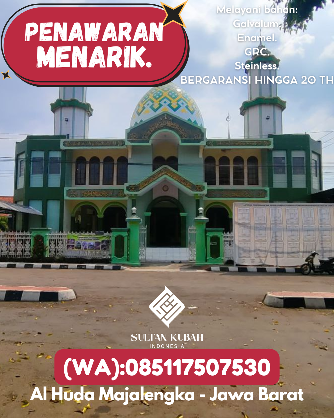 KUBAH MASJID DESAIN ELEGAN DI KEC Kutacane, KAB Aceh Tenggara (WA: 085117507530)