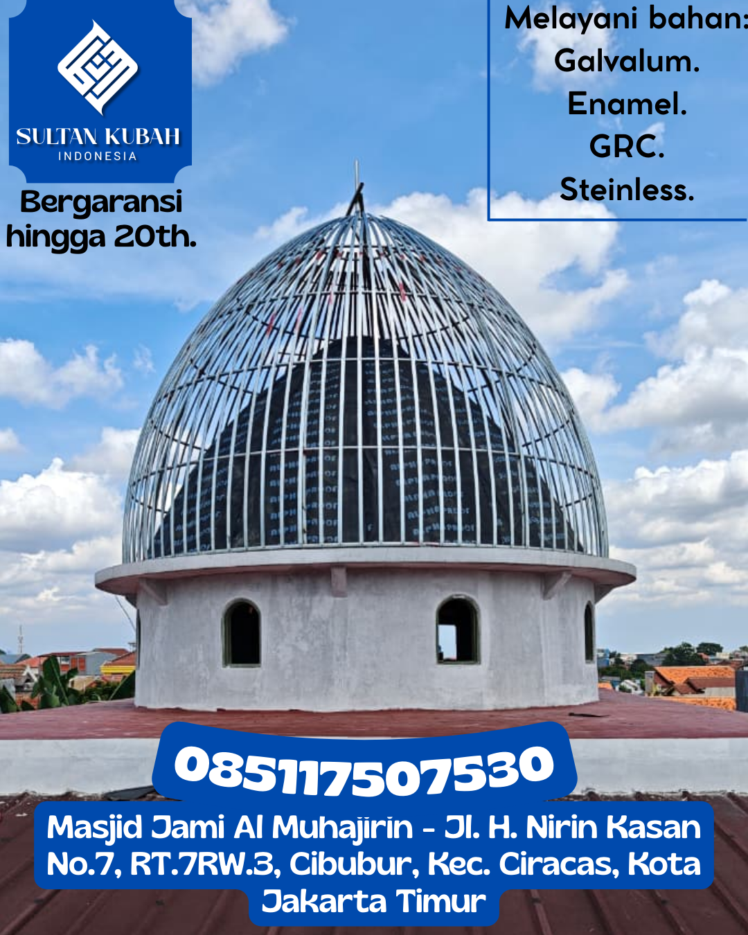 Kubah Masjid Terjangkau Kualitas Premium Tahan Lama 085117507530 Bangsalsari — Kab. Jember