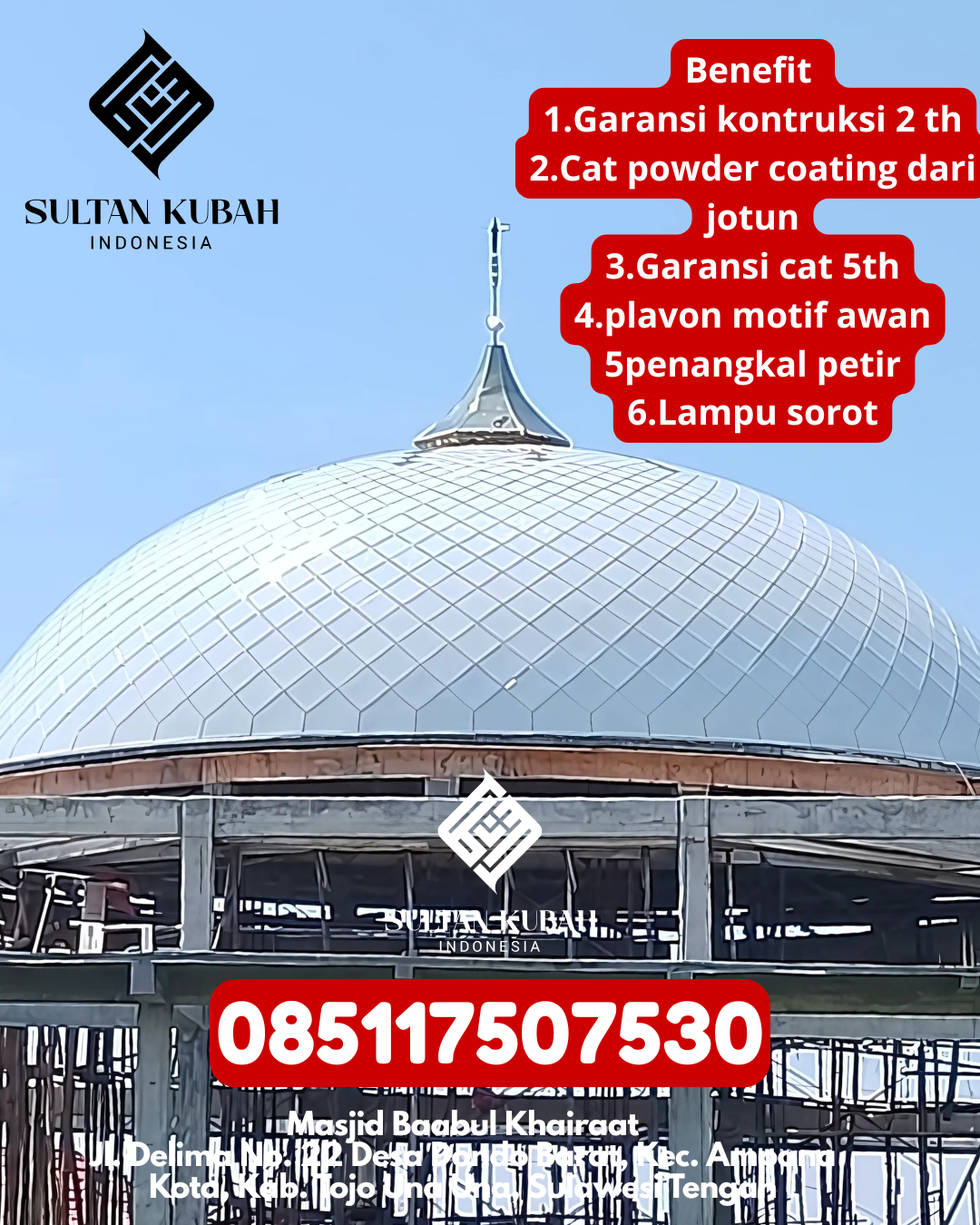 Kubah Masjid Galvalum Kualitas Terbaik 085117507530 Hero Lange-Lange – Bulukumba