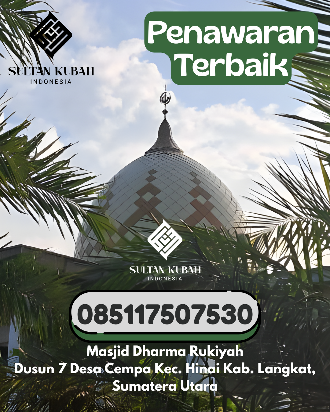 Kubah Masjid Galvalum Terjamin Kualitasnya 085117507530 Bonjol – Kabupaten Pasaman