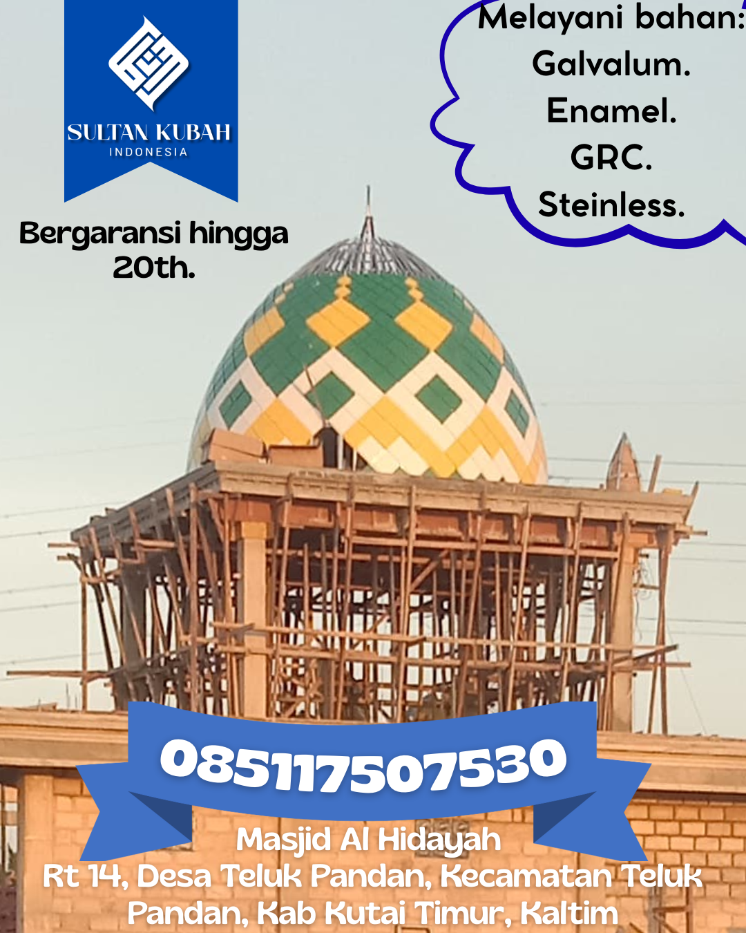 Kubah Masjid Premium Tahan Cuaca Awet Bertahun-Tahun 085117507530 Menui Kepulauan — Kab. Morowali
