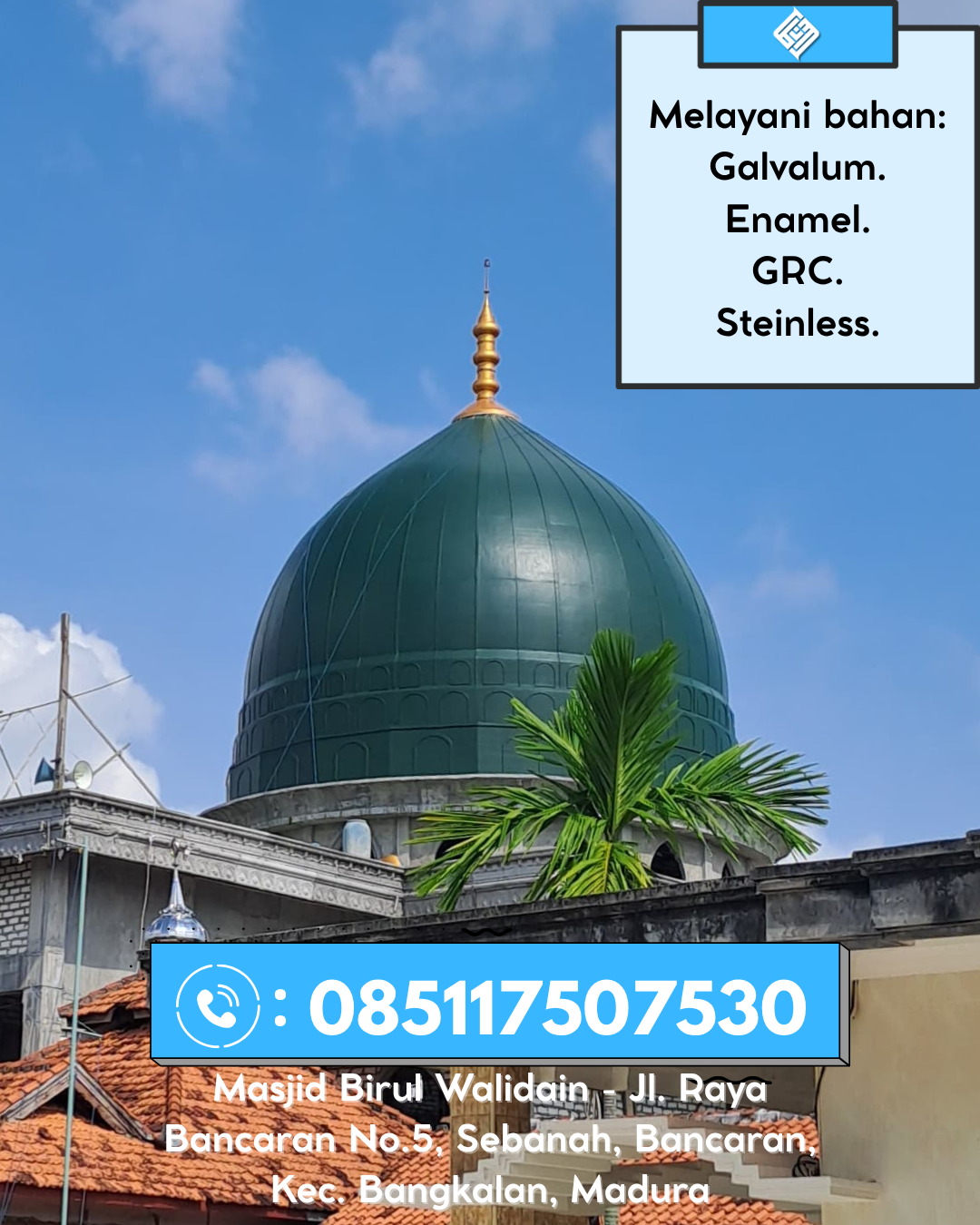 Penjual Kubah GRC Masjid Konsultasi Desain Kualitas dan Garansi 085117507530 Rimbo Bujang – Tebo