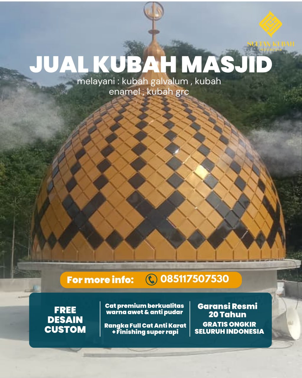 Kubah Masjid Kuat Kokoh dan Awet untuk Penggunaan Jangka Panjang 085117507530 - Batu Brak – Lampung Barat