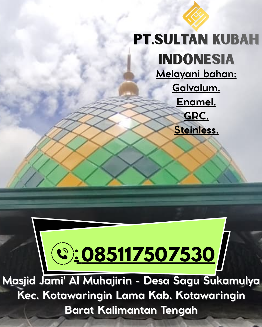 Kubah Masjid Eksklusif dengan Garansi Resmi wa.me/6285117507530 Batang – Jeneponto