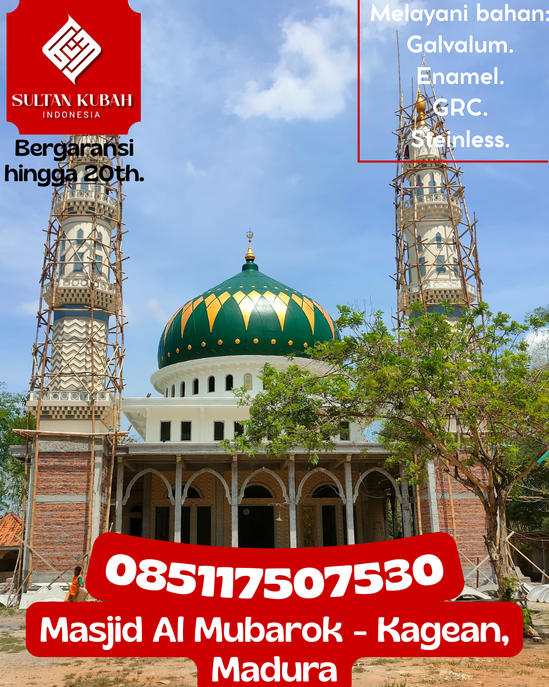 Penjual Kubah Masjid GRC Garansi Resmi dan Kualitas Bagus 085117507530 Lhoknga – Kabupaten Aceh Besar