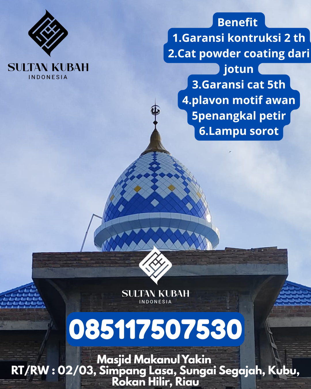 Penjual Kubah Masjid Galvalum Awet dan Kokoh 085117507530 Rilau Ale – Bulukumba