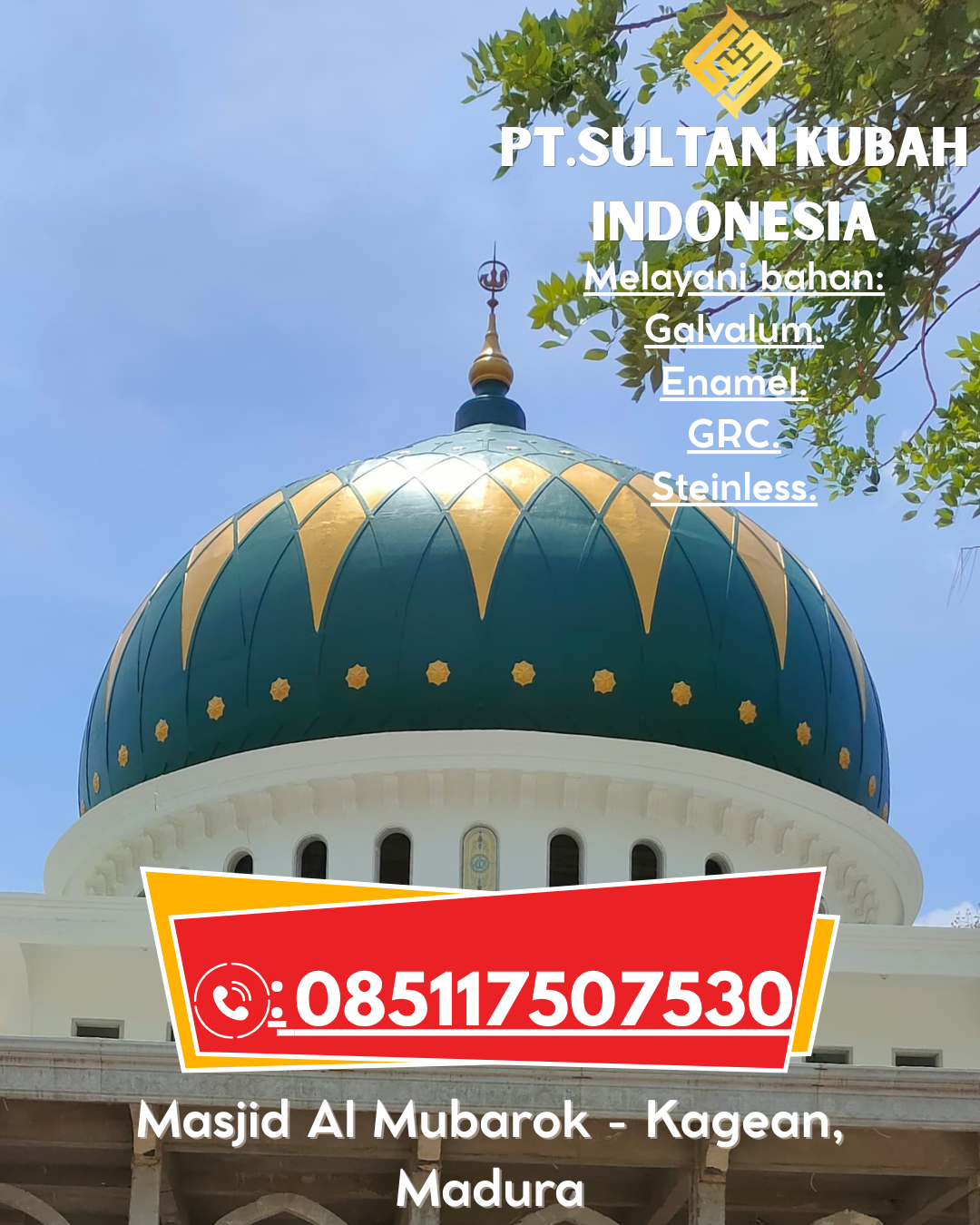 Kubah GRC Masjid Tampilan Elegan Kualitas Terjamin 085117507530 Menui Kepulauan – Morowali