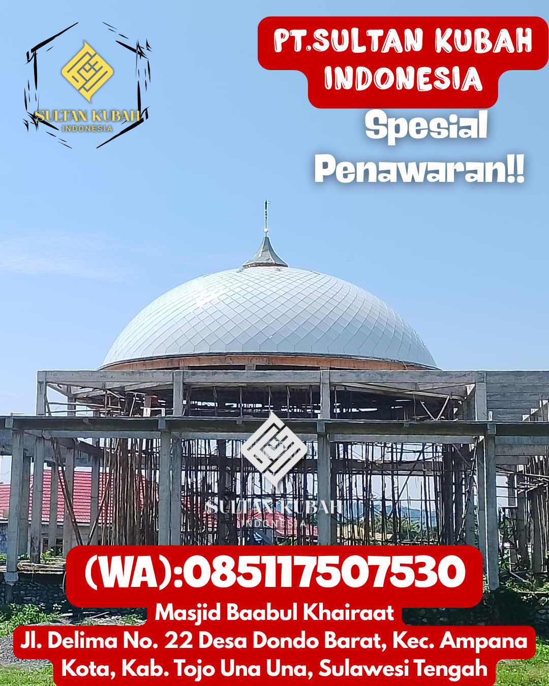 Kubah masjid galvalum rapi dan kokoh, 085117507530.Bawen — Kabupaten Semarang