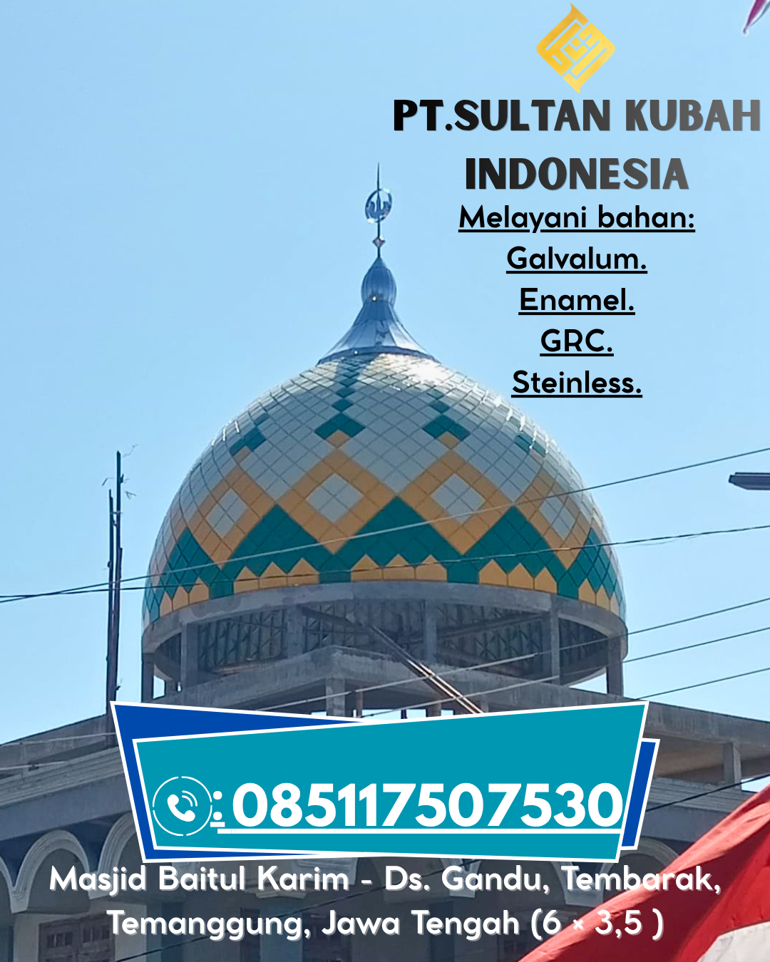 Kubah Masjid Stainless Premium Garansi 085117507530 Konawe – Konawe
