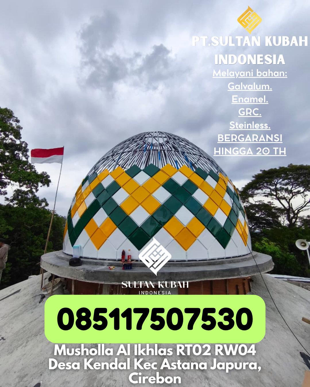 KUBAH MASJID HARGA TERJANGKAU DI KEC Tembilahan Hulu, KAB Indragiri Hilir (WA: 085117507530)