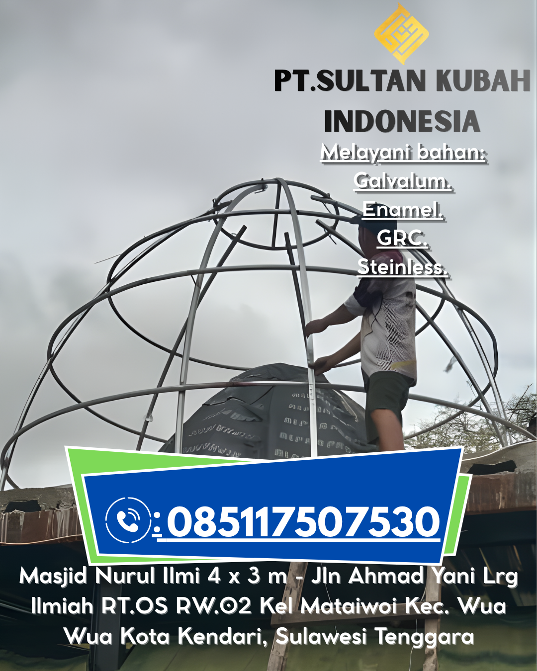 Kubah Masjid Modern dengan Desain Elegan dan Kualitas Tinggi 085117507530 Bagan Sinembah Raya – Rokan Hilir