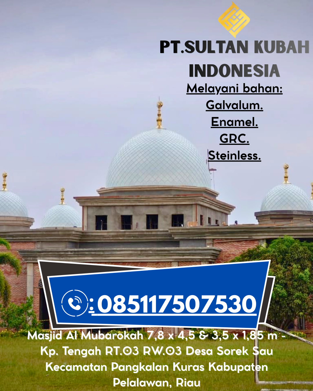 Kubah Masjid Stainless Premium Garansi wa.me/6285117507530 Galesong – Takalar