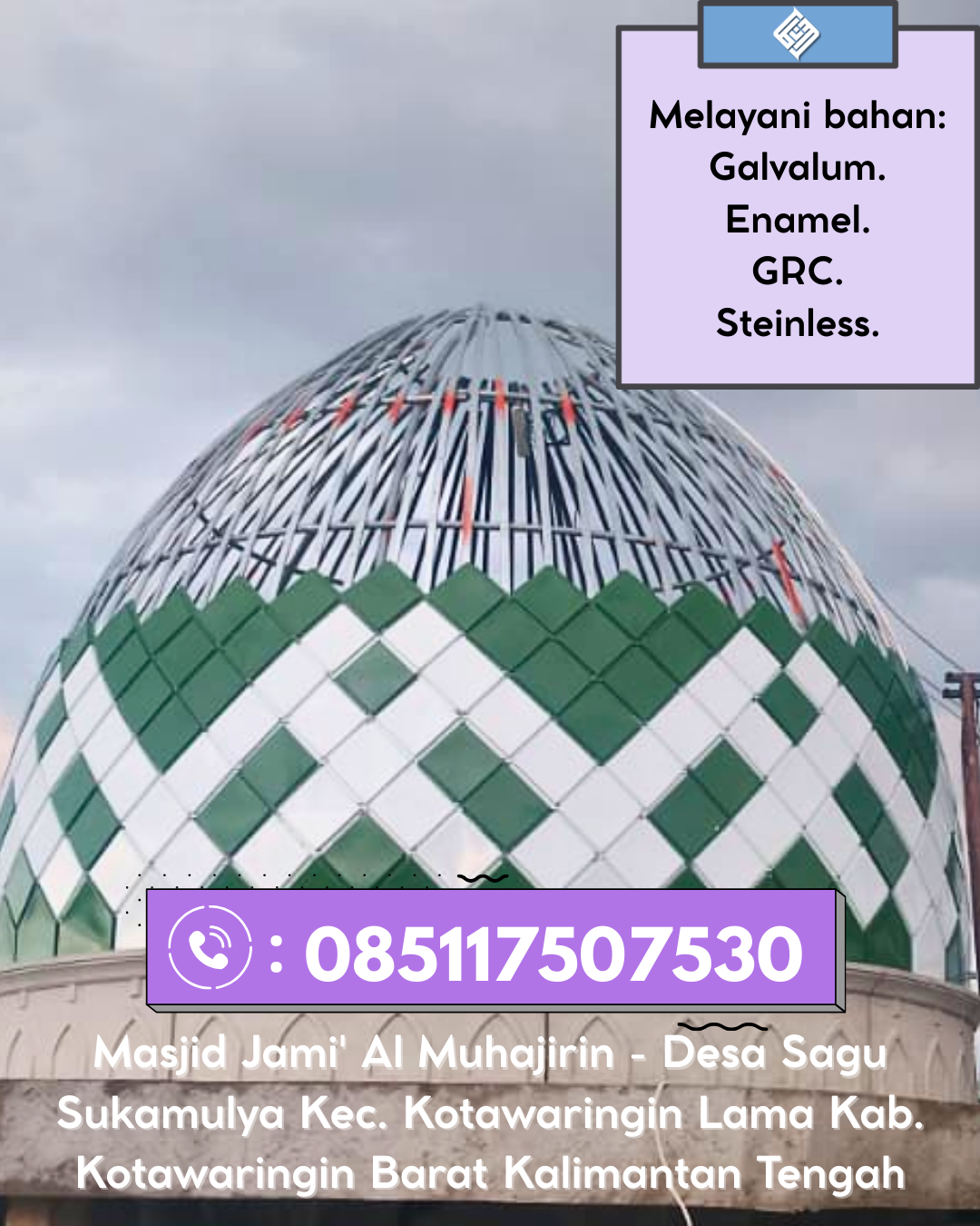 Kubah Masjid Modern dengan Desain Elegan dan Kualitas Tinggi 085117507530 Kubah Masjid Modern dengan Desain Elegan dan Kualitas Tinggi 085117507530