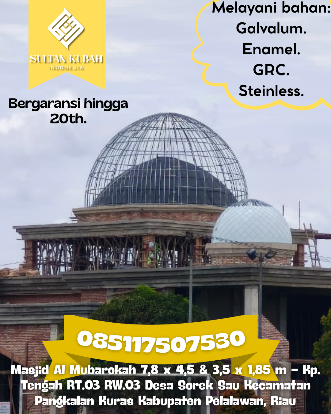 Kubah Masjid Modern Berkualitas Tinggi dan Tahan Segala Cuaca 085117507530 Curio — Kab. Enrekang