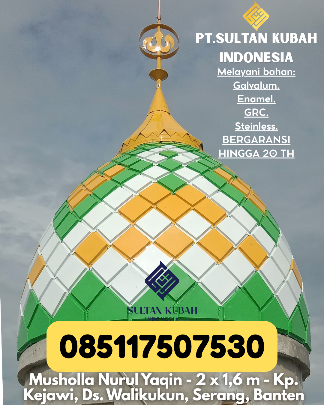 Kubah Masjid Stainless Premium Garansi 085117507530 Ketapang – Ketapang