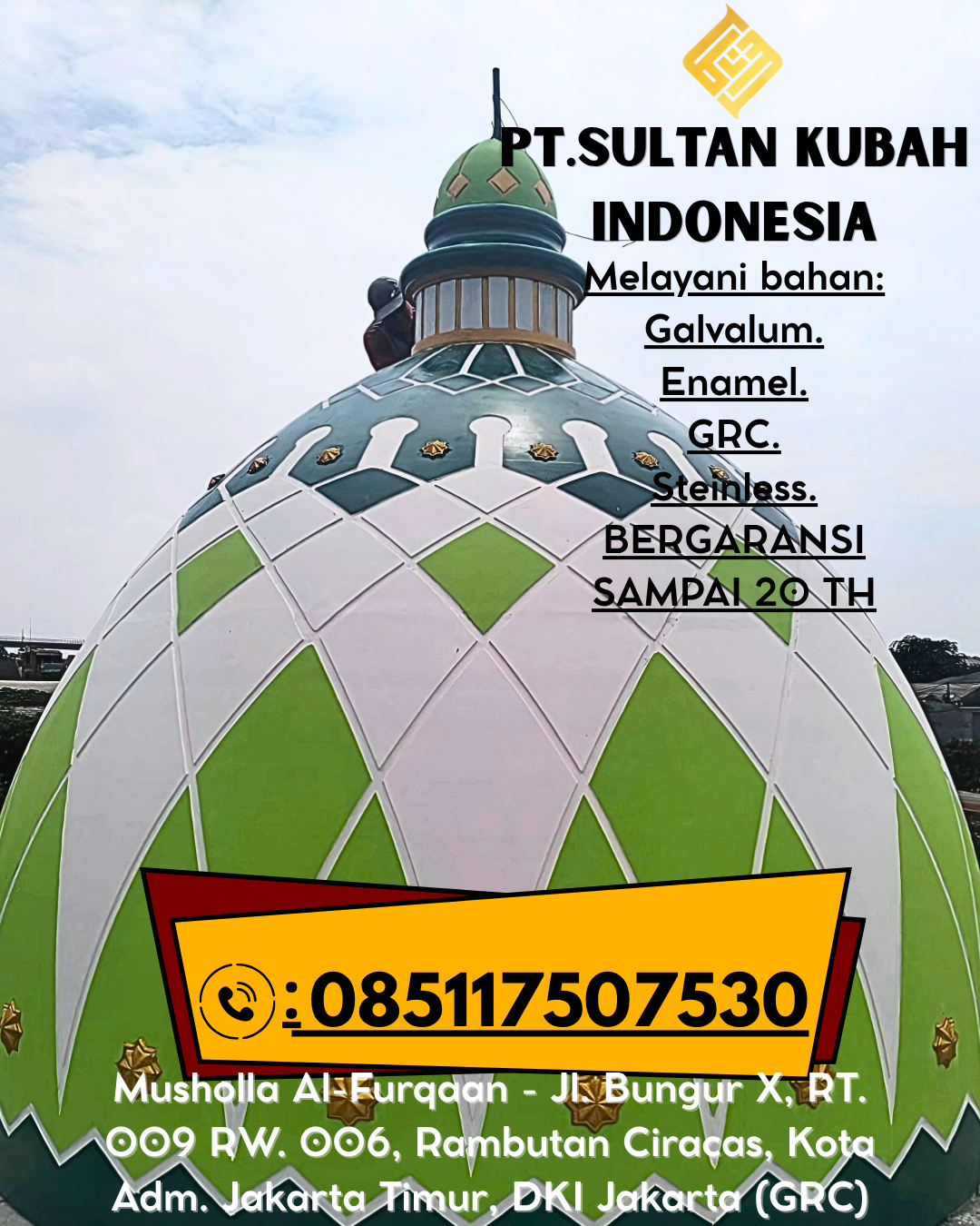 Termurah Kubah GRC Masjid Proyek Rapi Kualitas Garansi Lengkap 085117507530 Lore Tengah – Poso